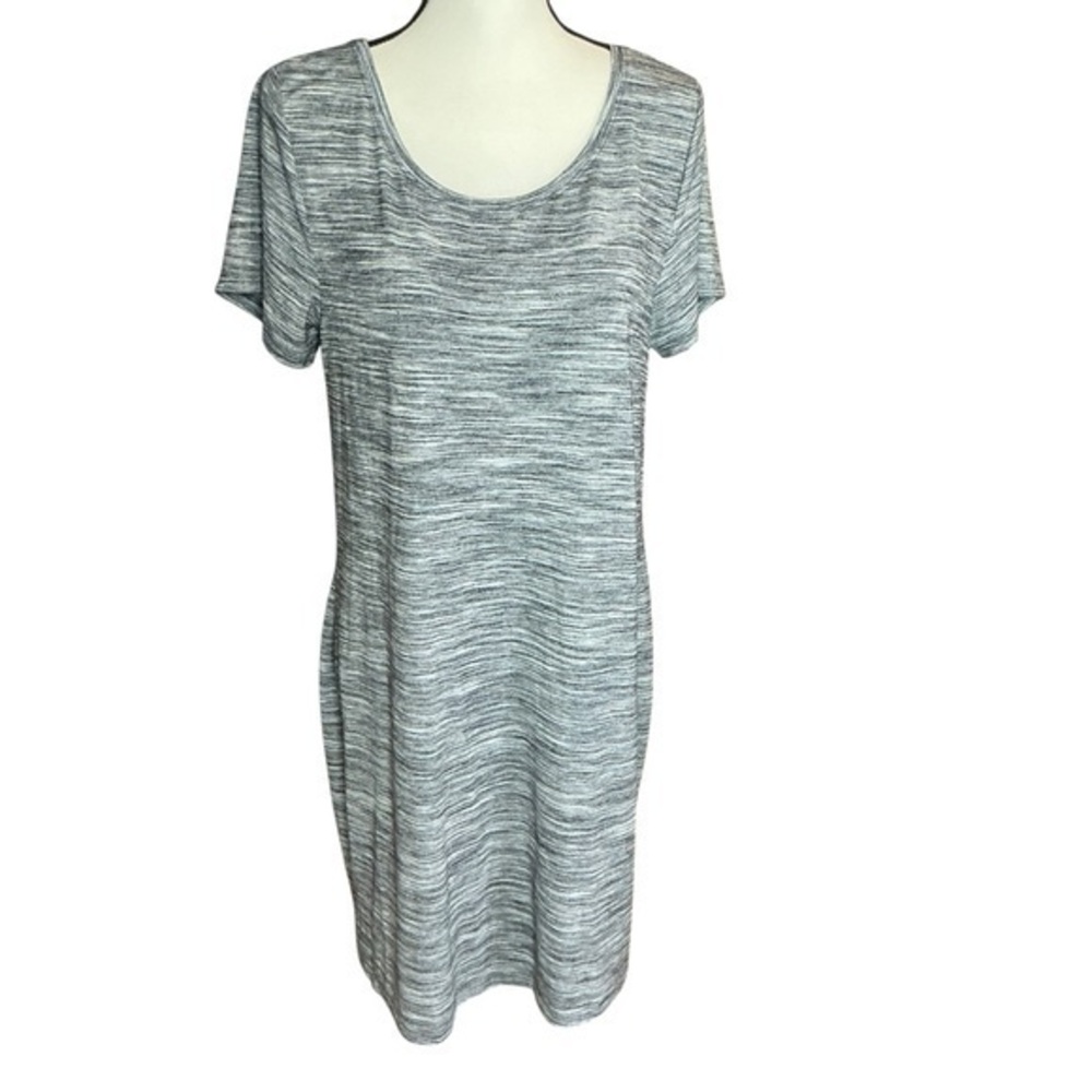 Apt. 9 Black and Gray Galaxy Striped Mini Short Sleeve‎ Bodycon Dress Size Large